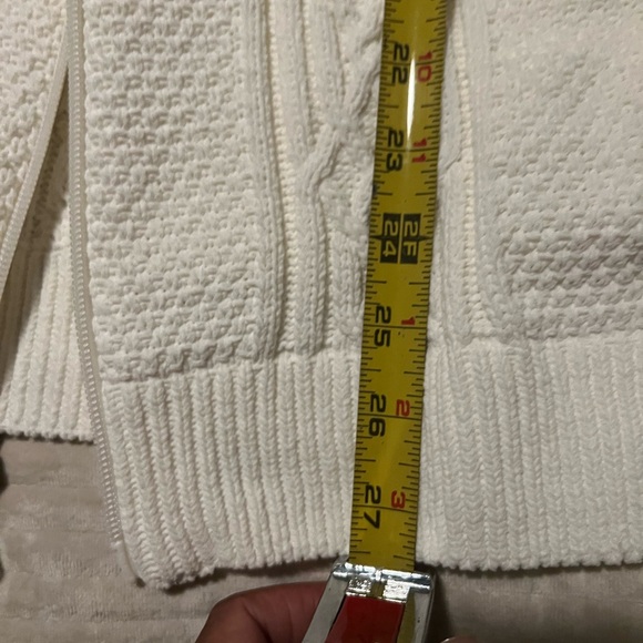 NWOT Adidas Women's Cream Cardigan with Burgundy Accents - Picture 14 of 15